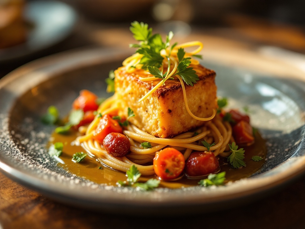 Example output of the Food plating template